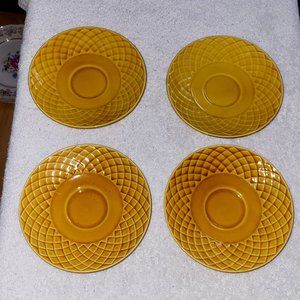 Gold Medallion Enoch Wedgwood Tunstall Tea Cup Saucer Set Of 4 GUC